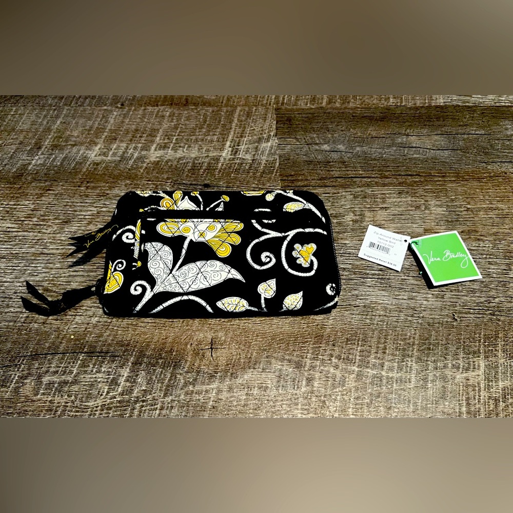 Vintage Vera Bradley Yellow Bird Zip Around Wallet - Picture 2 of 6